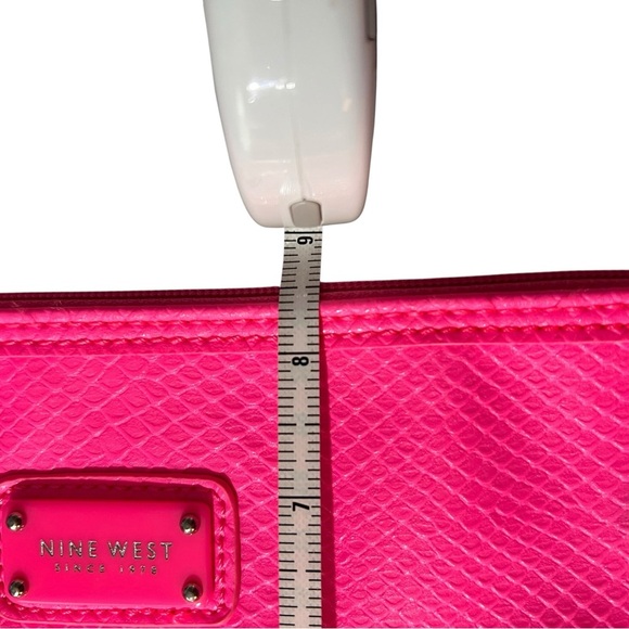 Nine West Slim Hot Pink Faux Leather Bag/Wristlet, approx. 11.75”x8.5” - Picture 10 of 11
